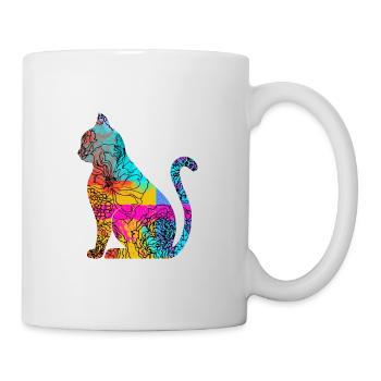 Idée cadeau fleurs de chat - Mug blanc - blanc - Droite