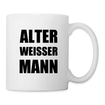 Design "Alter weißer Mann" - Tasse - Weiß - Rechts