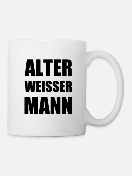 Design "Alter weißer Mann" - Tasse - Weiß