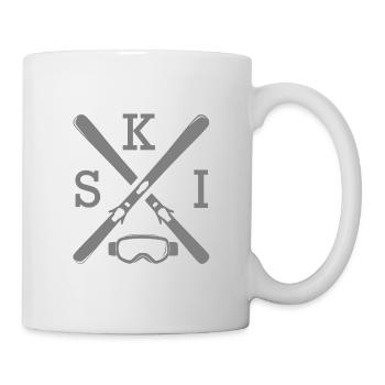 Ski Ski Ski ski ski skieur sports montagne après-ski - Mug blanc - blanc - Droite