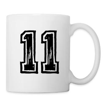 11 Nombre de maillot - Mug blanc - blanc - Droite
