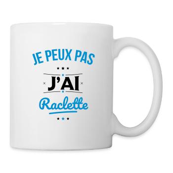 Je peux pas j'ai raclette - Cadeau humour - Mug blanc - blanc - Droite