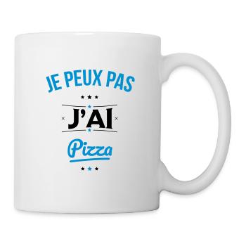 Je peux pas j'ai pizza - Cadeau humour - Mug blanc - blanc - Droite