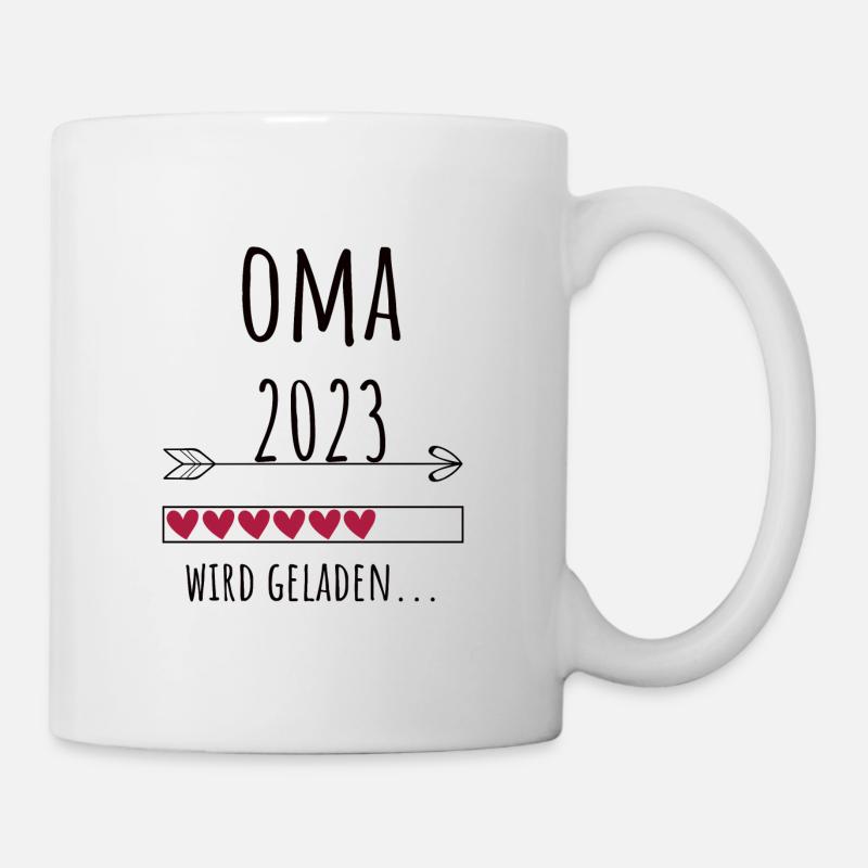 Oma 2023 Schwangerschaft Großmutter Geschenk - Tasse - Weiß