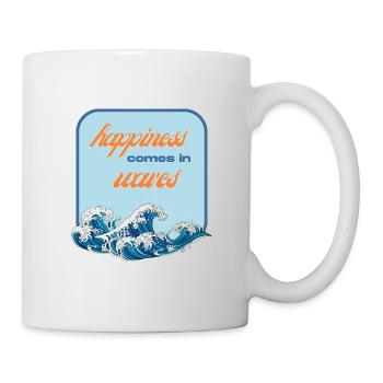 happiness comes in waves - Mug - white - Right