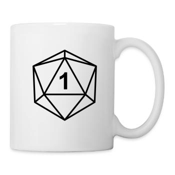D20 mit 1 - Tasse - Weiß - Rechts