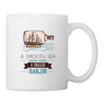 Segler – Schiff in Flasche - Tasse - Weiß - Rechts