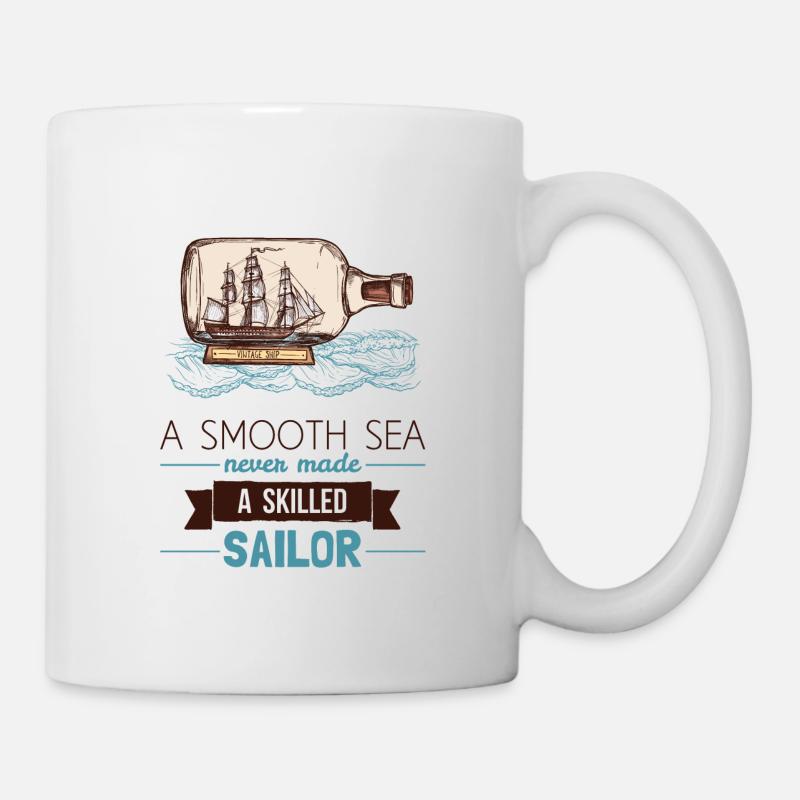 Marin – navire en bouteille - Mug blanc - blanc