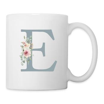 E| Monogram | Eucalyptus Pastel Flower Blue - Mug - white - Right