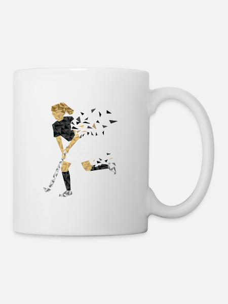 Joueuse de hockey noir et blanc - Mug blanc - blanc