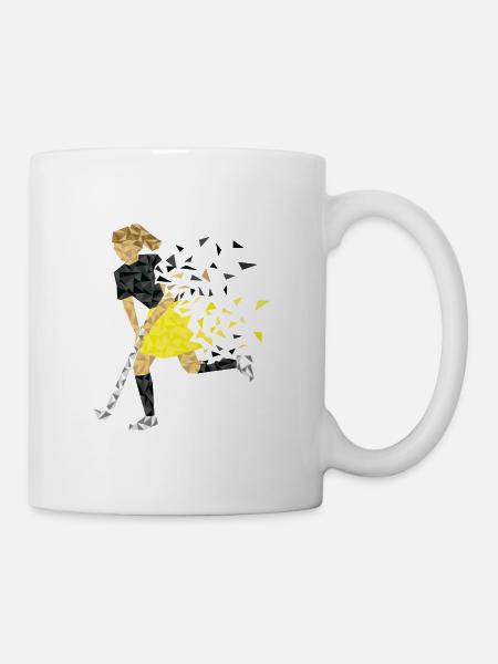 Hockeyspielerin schwarz gelb - Tasse - Weiß
