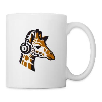 Girafe avec écouteurs - Mug blanc - blanc - Droite