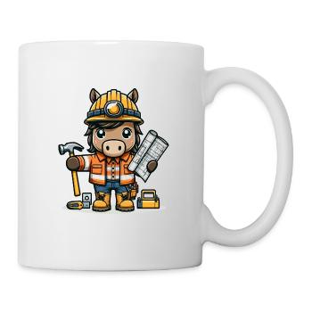 Cute Horse Construction Worker - Tasse - Weiß - Rechts