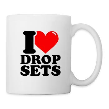 Ich liebe Drop-Sets – Fitness-Gewichtheben lustig - Tasse - Weiß - Rechts
