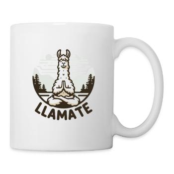 Lama méditant LLamate - Mug blanc - blanc - Droite