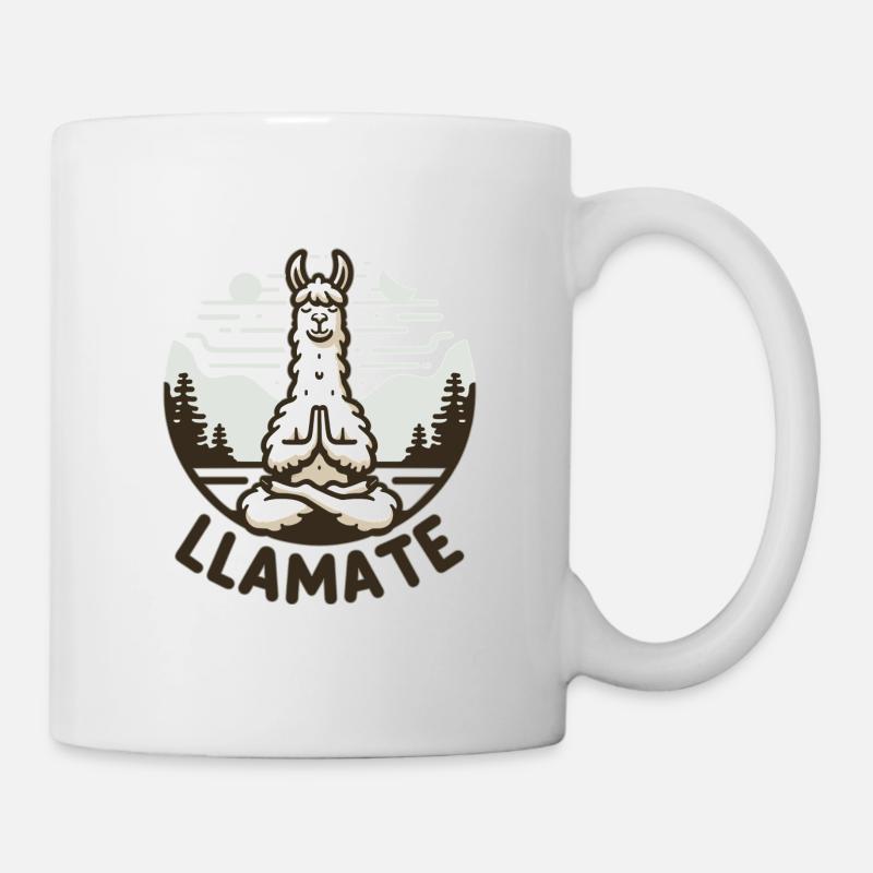 Lama méditant LLamate - Mug blanc - blanc