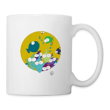 Fische beobachten Dich - Tasse - Weiß - Rechts