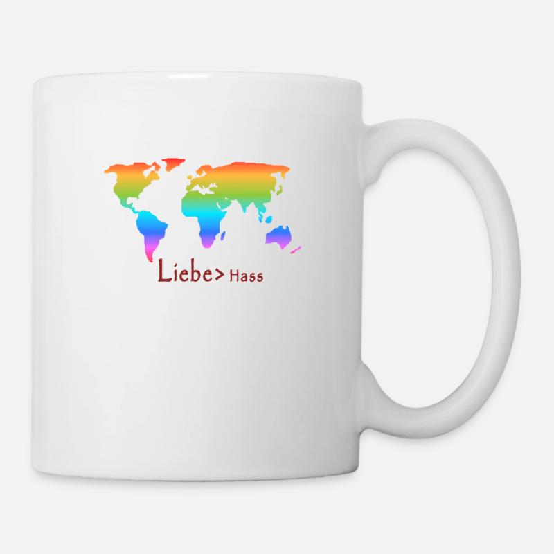 Love>hate. Love for all. - Mug - white