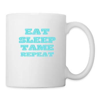 Eat, Sleep, Tame, Repeat! Türkis - Tasse - Weiß - Rechts