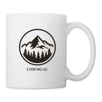 Alpenlogo – Minimalistisches Berg- & Waldmotiv im  - Tasse - Weiß - Rechts