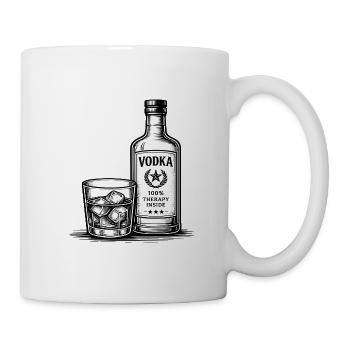 Vodka – 100% Therapy Inside | Humor Motiv - Tasse - Weiß - Rechts