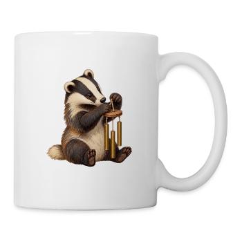 Dachs baut ein Windspiel - Tasse - Weiß - Rechts