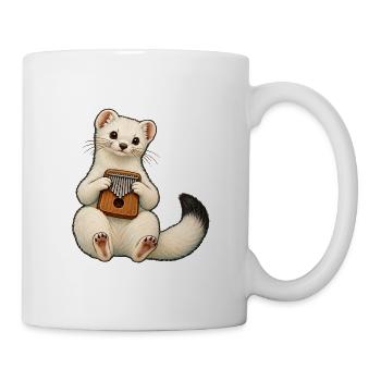 Hermelin spielt Kalimba - Tasse - Weiß - Rechts