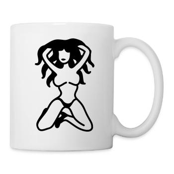 Pin up Girl - Line - Tasse - Weiß - Rechts