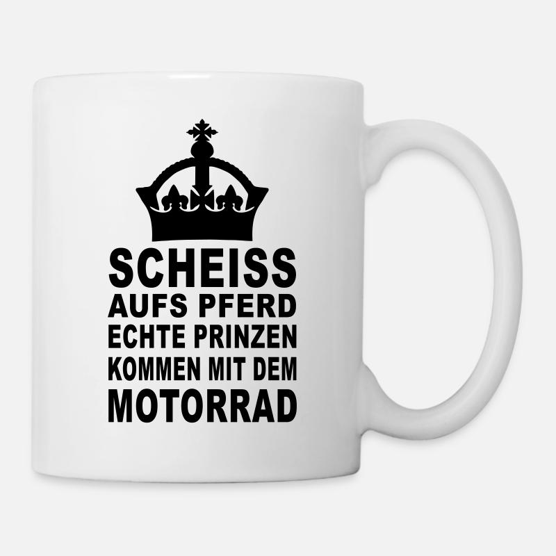 prinz auf dem motorrad - Tasse - Weiß