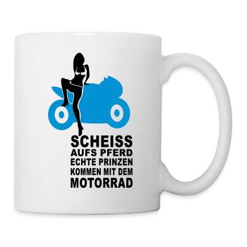 prinz auf dem motorrad - Tasse - Weiß - Rechts