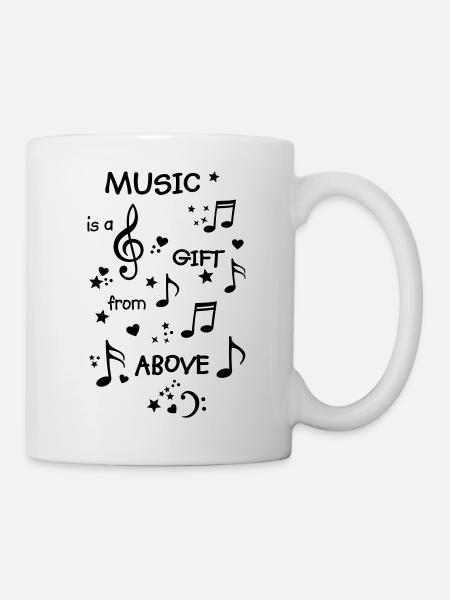 i love music, music is life - Mug - white