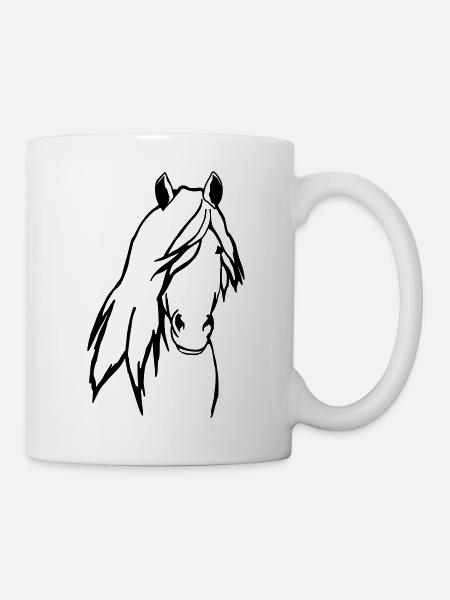 Ponykopf - Tasse - Weiß