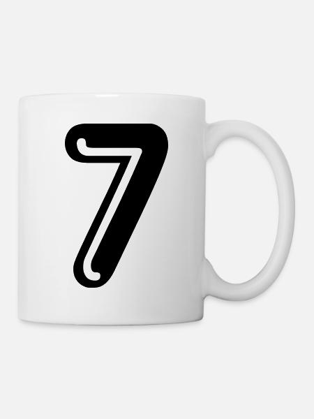 7 - Rückennummer - Tasse - Weiß