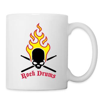 fire_skull_drumsticks_d_3c - Mug - white - Right