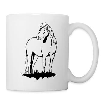 Haflinger Pony - Tasse - Weiß - Rechts
