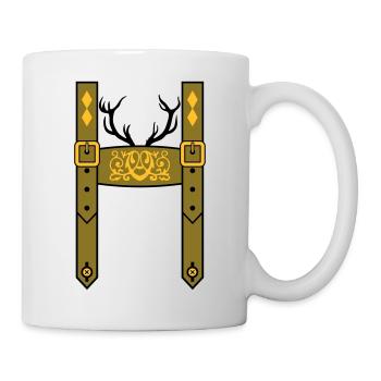 Lederhose Bayern Wiesn Hirsch - Tasse - Weiß - Rechts