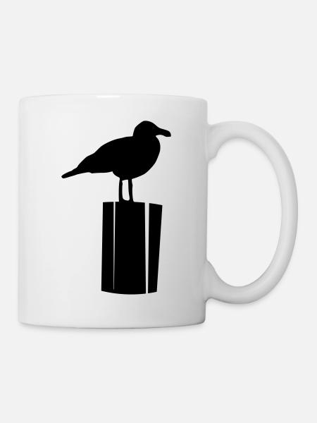 Möwe sitzend - Tasse - Weiß