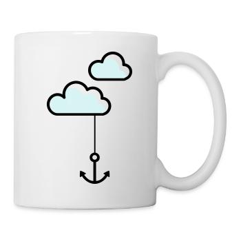 Anker mit Wolke - Tasse - Weiß - Rechts