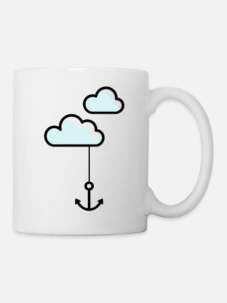 Anker Shirt, Anchor in the cloud - Mug - white