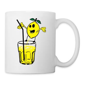 zitrone pinkelt limonade - Tasse - Weiß - Rechts