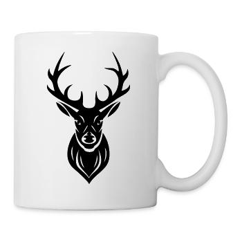 Hirsch Geweih - Tasse - Weiß - Rechts