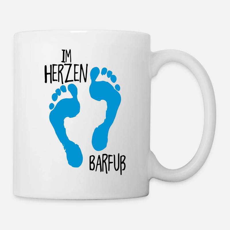 Im Herzen Barfuß - Tasse - Weiß