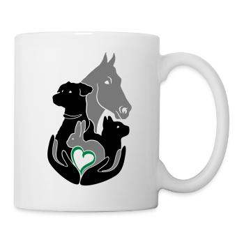Tierarzt Hände Pferd Hund Katze Kaninchen Hase - Tasse - Weiß - Rechts