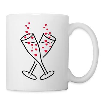 fröhlich feiern Sektglas Sekt Prost - Tasse - Weiß - Rechts