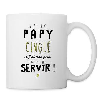 J'ai un papy cinglé et je peux m'en servir - Mug blanc - blanc - Droite