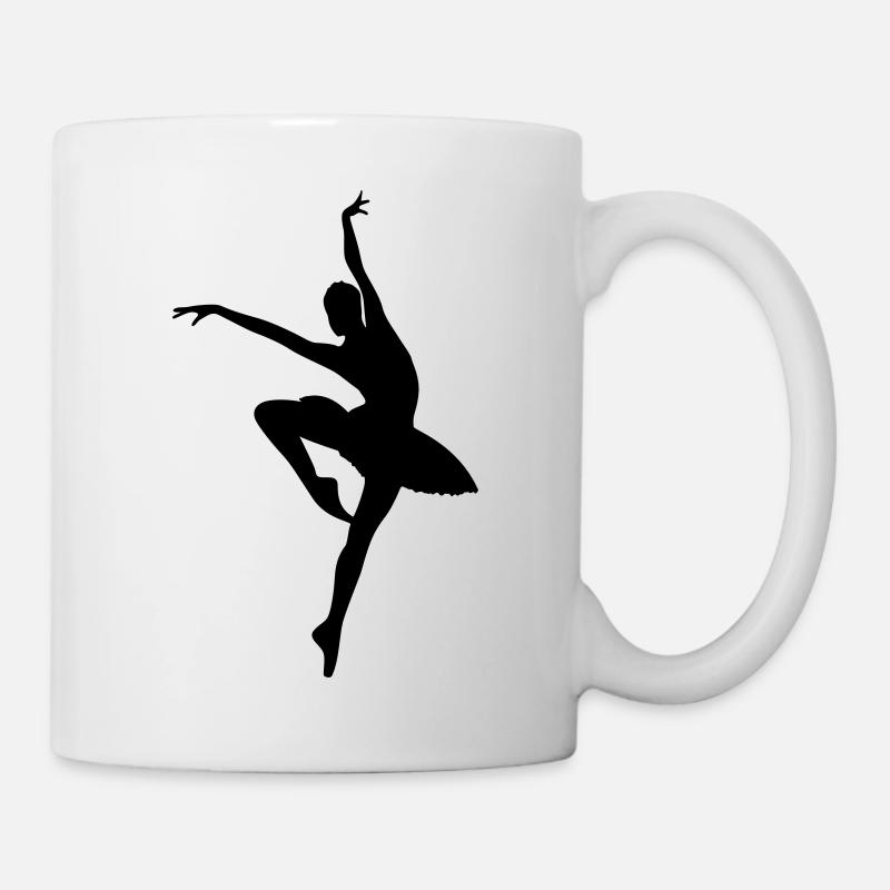 Danseuse de ballet vecteur Silhouette - Mug blanc - blanc