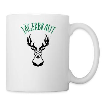 Jägerbraut Jagd jagen jäger Wald Hirsch 2c - Tasse - Weiß - Rechts