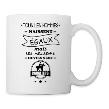 hommes,cavaliers,cavalier,équitation,cheval - Mug blanc - blanc - Droite