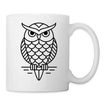 Eule Vogel Geschenk Hipster - Tasse - Weiß - Rechts