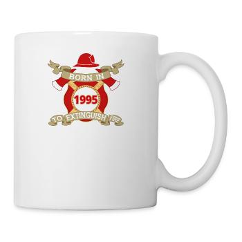 Born 1995 Fire Feuerwehr - Tasse - Weiß - Rechts